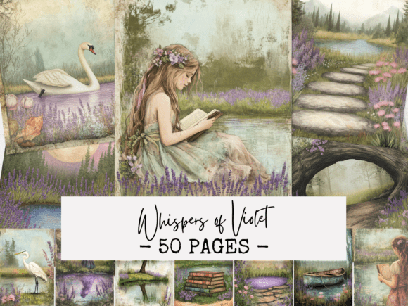 Download Whispers of Violet Junk Journal Pages - Violet Collection