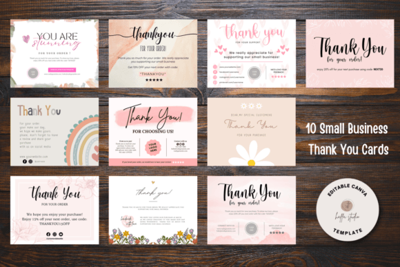Download 10 Small Business Thank You Cards Bundle - Small business Collection