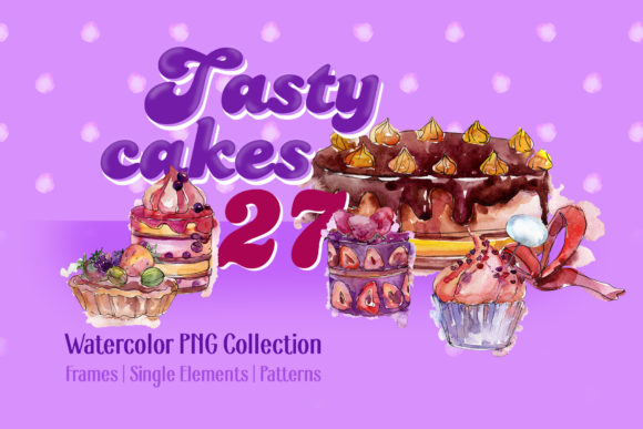 Download Tasty Cakes Violet Watercolor Png - Premium Resources