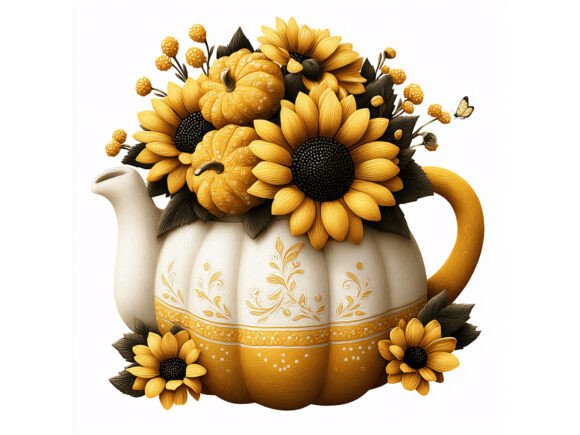 Download 9 JPG Sunflower Pumpkin Teapot Set - Premium Resources